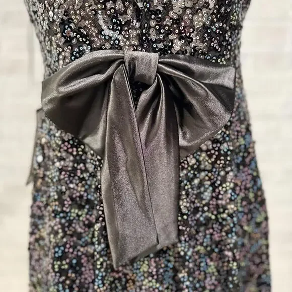 City Studio Fit And Flare Black Sequin Mini‎ Dress Sz 13/14 New With Tags
